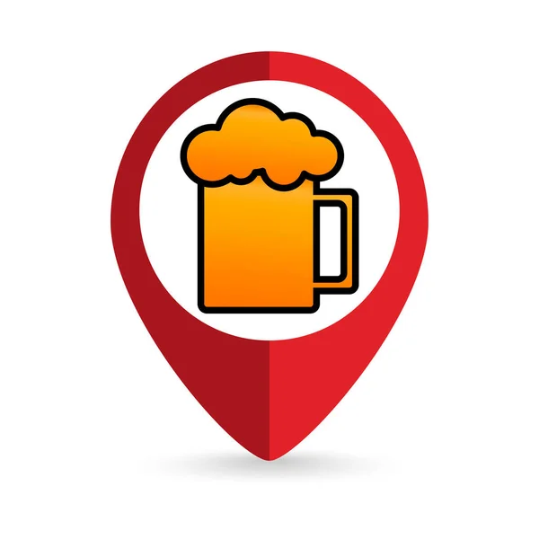 Map Pointer Beer Sign Vector Illustration — стоковый вектор