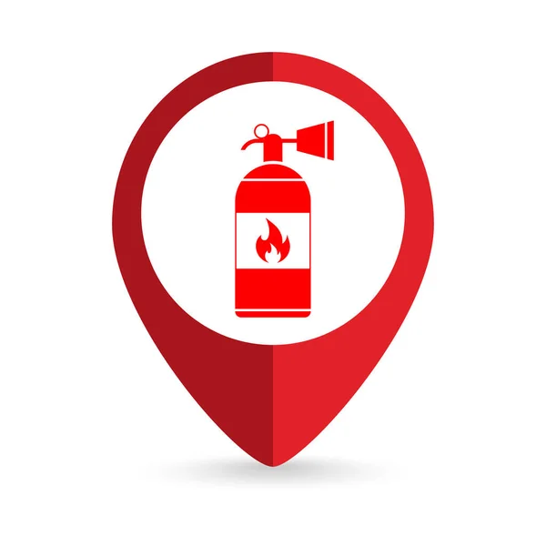 Map Pointer Fire Extinguisher Symbol Vector Illustration — 스톡 벡터