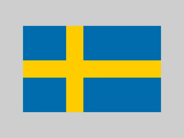 Bandera Suecia Colores Oficiales Proporción Ilustración Vectorial — Vector de stock