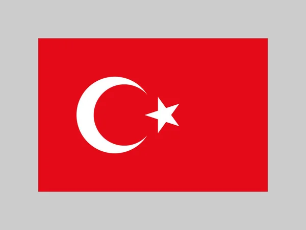 Turkey Flag Official Colors Proportion Vector Illustration — Stockvector