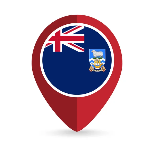 Kaartwijzer Met Land Falklandeilanden Saint Helena Vlag Van Falklandeilanden Vectorillustratie — Stockvector