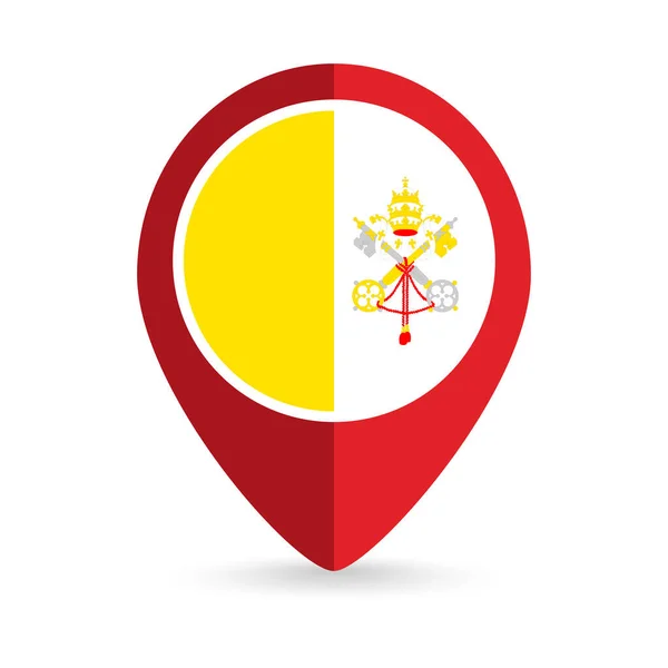 Kaart Wijzer Met Land Vaticaanstad Vaticaanstad Vlag Vectorillustratie — Stockvector