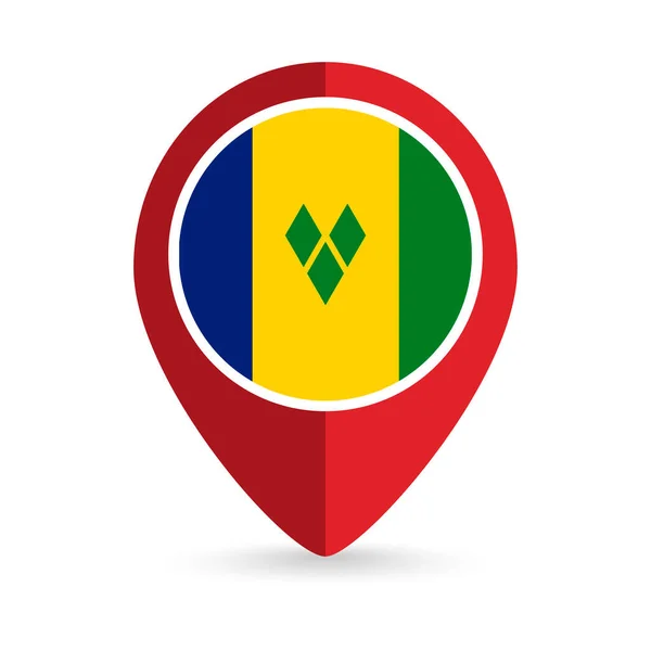 Pointeur Carte Avec Pays Vincent Les Grenadines Vincent Les Grenadines — Image vectorielle