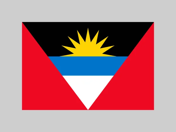 Bandera Antigua Barbuda Colores Oficiales Proporción Ilustración Vectorial — Vector de stock
