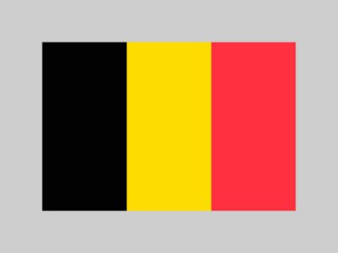 Belçika bayrağı, resmi renkler ve oran. Vektör illüstrasyonu.