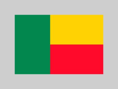 Benin flag, official colors and proportion. Vector illustration.