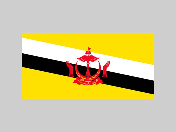 Brunei Flag Official Colors Proportion Vector Illustration — Stockvector