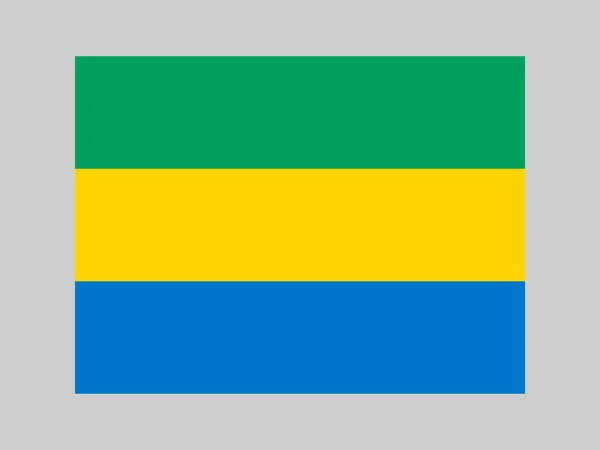 Gabon Flagga Officiella Färger Och Proportioner Vektorillustration — Stock vektor