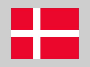 Denmark flag, official colors and proportion. Vector illustration.