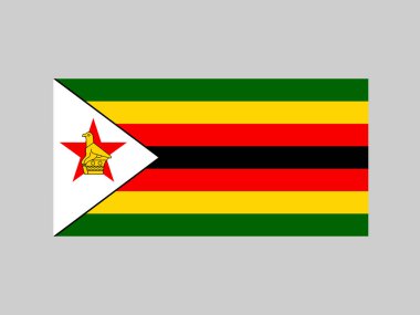 Zimbabwe bayrağı, resmi renkler ve oranlar. Vektör illüstrasyonu.