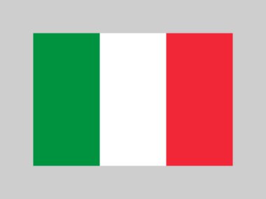 İtalya bayrağı, resmi renkler ve orantı. Vektör illüstrasyonu.