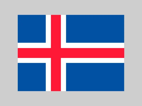 Bandera Islandia Colores Oficiales Proporción Ilustración Vectorial — Archivo Imágenes Vectoriales