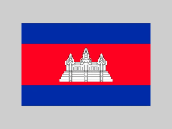 Cambodia Flag Official Colors Proportion Vector Illustration — Vetor de Stock