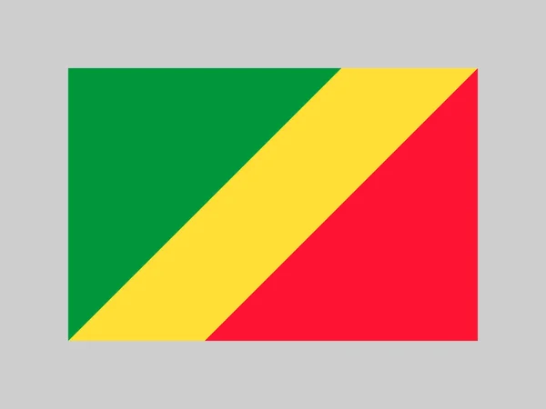 República Congo Bandeira Cores Oficiais Proporção Ilustração Vetorial — Vetor de Stock
