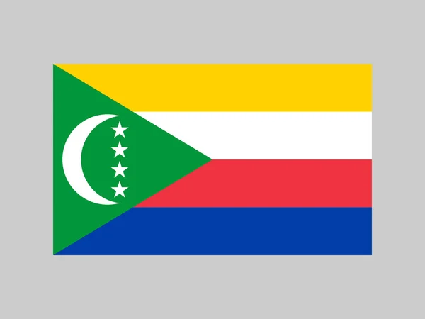 Komorská Vlajka Oficiální Barvy Proporce Vektorová Ilustrace — Stockový vektor