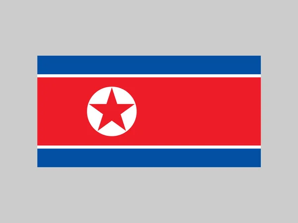 North Korea Flag Official Colors Proportion Vector Illustration — Stock vektor