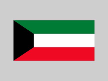 Kuveyt bayrağı, resmi renkler ve orantı. Vektör illüstrasyonu.