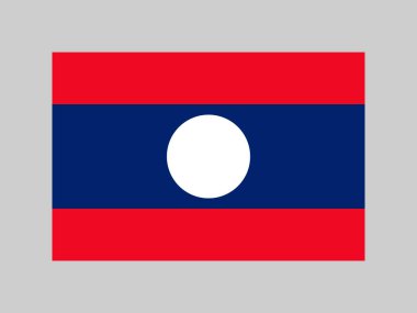 Laos flag, official colors and proportion. Vector illustration.