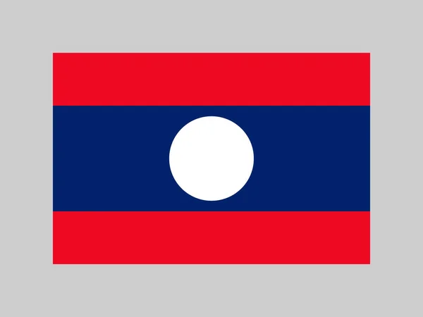Laos Flag Official Colors Proportion Vector Illustration — Wektor stockowy