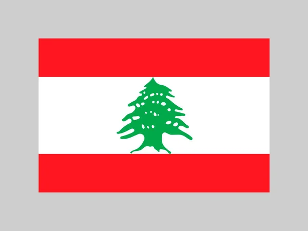 Lebanon Flag Official Colors Proportion Vector Illustration — Stock Vector