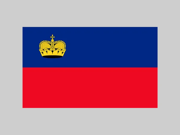 Liechtenstein Bandiera Colori Ufficiali Proporzione Illustrazione Vettoriale — Vettoriale Stock