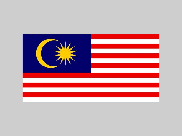 Bendera Malaysia Warna Resmi Dan Proporsi Ilustrasi Vektor - Stok Vektor