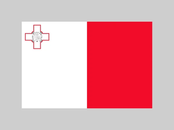 Флаг Мальты Официальные Цвета Пропорции Векторная Иллюстрация — стоковый вектор