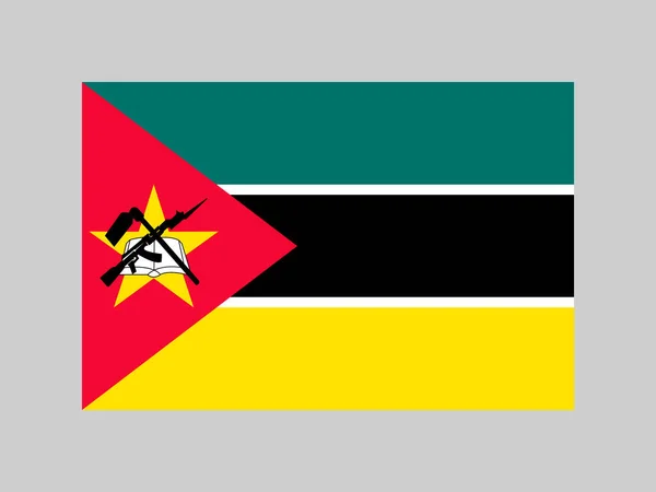 Mozambique Flag Official Colors Proportion Vector Illustration — Vetor de Stock