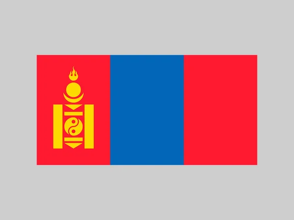 Moğolistan Bayrağı Resmi Renkler Oranlar Vektör Illüstrasyonu — Stok Vektör