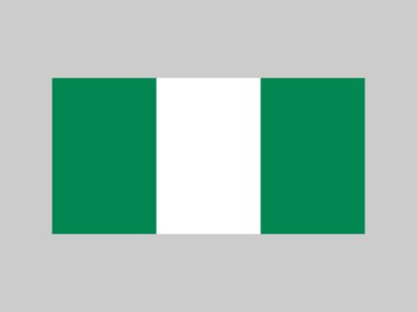 Nijerya bayrağı, resmi renkler ve oranlar. Vektör illüstrasyonu.