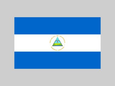 Nicaragua flag, official colors and proportion. Vector illustration.