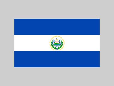 Salvador bayrağı, resmi renkler ve orantı. Vektör illüstrasyonu.