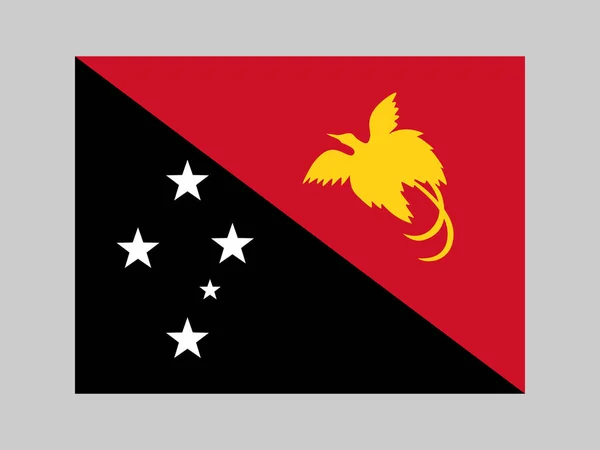 Bandeira Papua Nova Guiné Cores Oficiais Proporção Ilustração Vetorial — Vetor de Stock