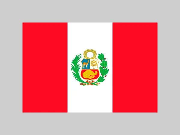 Peru Bayrağı Resmi Renkler Orantı Vektör Illüstrasyonu — Stok Vektör