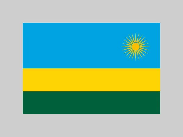 Rwanda Vlag Officiële Kleuren Proportie Vectorillustratie — Stockvector