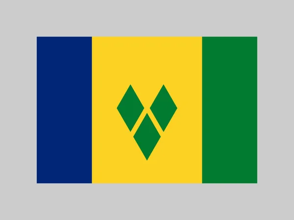 圣文森特和格林纳丁斯国旗 官方颜色和比例 矢量说明 — 图库矢量图片