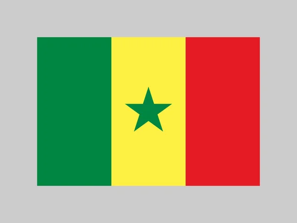 Senegal Flag Official Colors Proportion Vector Illustration — ストックベクタ