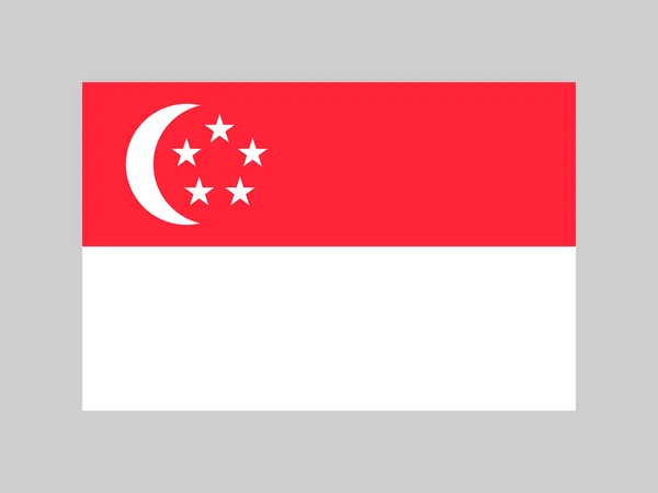 Singapore Flag Official Colors Proportion Vector Illustration — Vetor de Stock