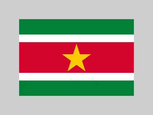 Флаг Суринама Официальные Цвета Пропорции Векторная Иллюстрация — стоковый вектор