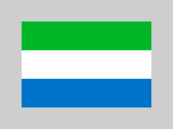 シエラレオネフラグ 公式の色と割合 ベクターイラスト — ストックベクタ