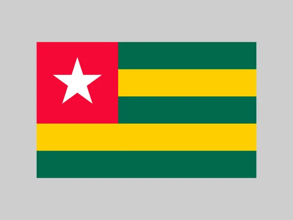 Togo Vlajka Oficiální Barvy Proporce Vektorová Ilustrace — Stockový vektor