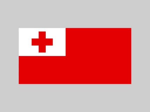 Bandera Tonga Colores Oficiales Proporción Ilustración Vectorial — Archivo Imágenes Vectoriales