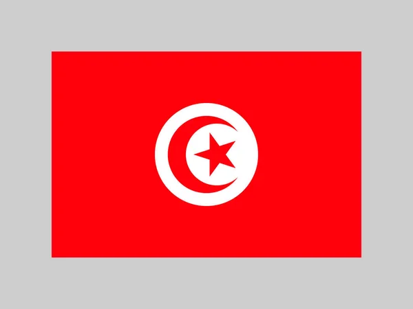 Tunézia Zászló Hivatalos Színek Arányok Vektorillusztráció — Stock Vector