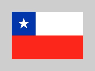 Chile flag, official colors and proportion. Vector illustration.