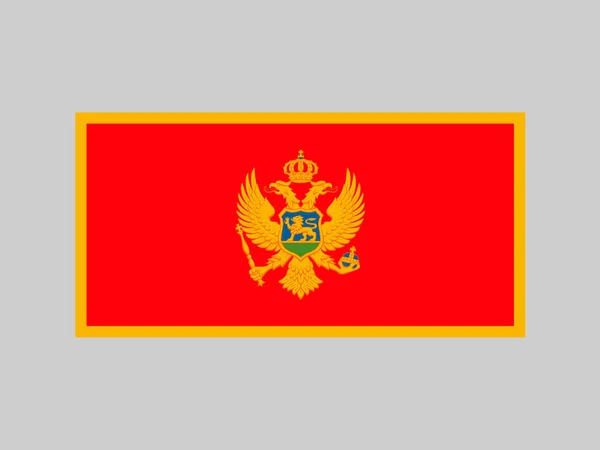 Bandera Montenegro Colores Oficiales Proporción Ilustración Vectorial — Vector de stock