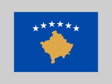 Kosovo flag, official colors and proportion. Vector illustration.