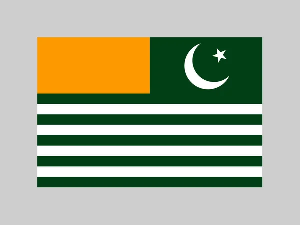Azad Kaschmir Flagge Offizielle Farben Und Proportionen Vektorillustration — Stockvektor