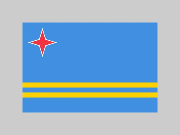 Aruba Flag Official Colors Proportion Vector Illustration — Διανυσματικό Αρχείο