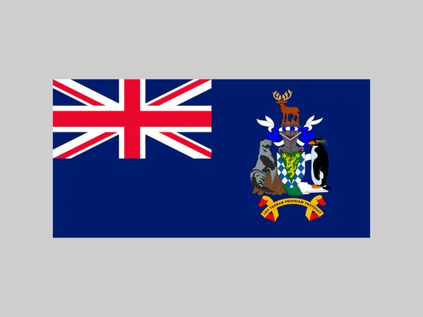 Georgia Południowa Sandwich Południowy Flaga Oficjalne Kolory Proporcje Ilustracja Wektora — Wektor stockowy