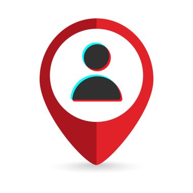 Avatar ikonlu harita işaretleyici. Vektör illüstrasyonu.